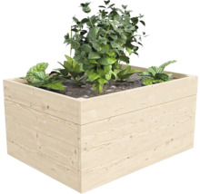 Drevený kvetináč s výsadbou