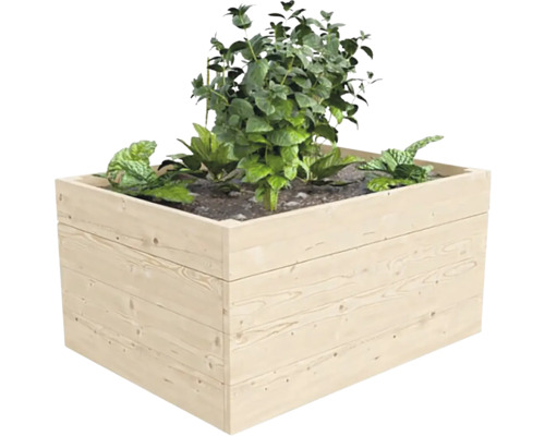 Drevený kvetináč s výsadbou