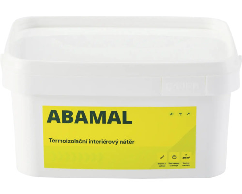 Interiérová termoizolačná farba Abamal vo vedre.