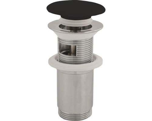 Umývadlová zátka z kovu s čiernym gombíkom