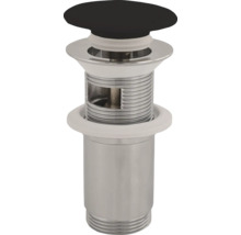 Umývadlová výpusť s čiernou hlavou a chrómovým telom