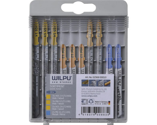Sada pílových listov Wilpu na drevo a kov, 10 kusov
