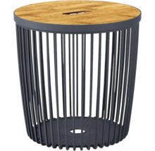 Dekoračný stolík s drevenou doskou a kovovým rámom