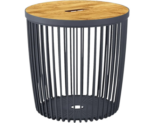 Dekoračný stolík s drevenou doskou a kovovým rámom