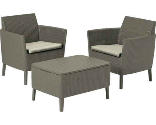 Súprava záhradného nábytku s dvoma kreslami a stolom