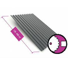 Sivé trapézové plechy s dĺžkou 120 až 400 centimetrov