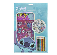 Maľovacia súprava s motívom Stitch, vrátane omaľovánky a farebných ceruziek