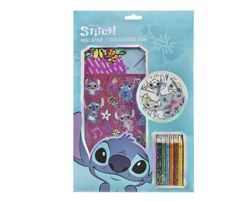 Maľovacia súprava s motívom Stitch, vrátane omaľovánky a farebných ceruziek