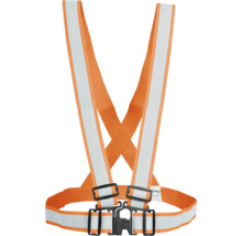 Oranžový bezpečnostný popruh s reflexnými pruhmi pre zvýšenú viditeľnosť