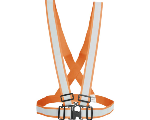 Reflexný kríž Aroso oranžový Oranžový bezpečnostný popruh s reflexnými pruhmi pre zvýšenú viditeľnosť