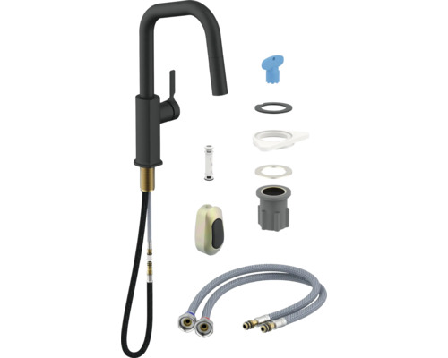 Kuchynská batéria s príslušenstvom a pripojovacími hadicami