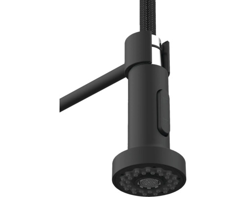 Čierna kuchynská batéria s hadicou