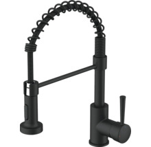 Čierna kuchynská batéria so špirálovou pružinou