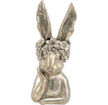 Dekoratívna figúrka zajačika s kvetinovým vencom