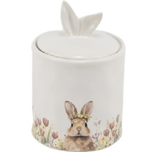 Keramická dóza s motívom králika a vrchnákom s králičími ušami