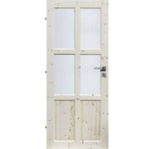 Drevené dvere so sklenenými výplňami a kľučkou