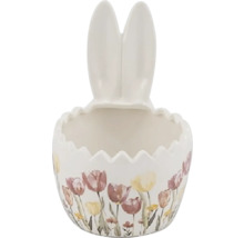 Kvetináč veľkonočný zajačik s kvetinovým vzorom