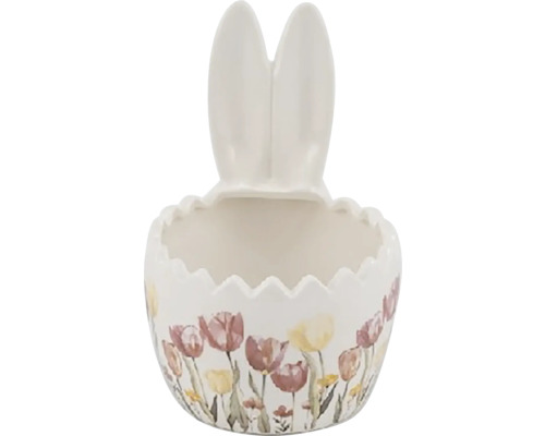 Kvetináč veľkonočný zajačik s kvetinovým vzorom