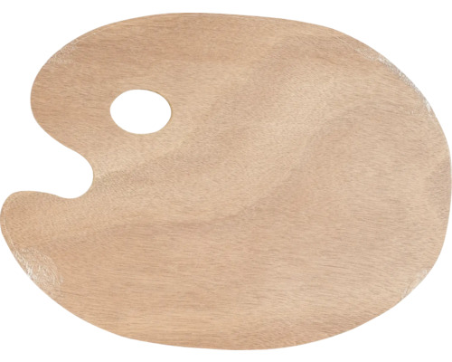 Drevená paleta s otvorom na palec pre umelecké potreby