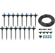 Súprava na kvapkovú závlahu s hadicou, rozdeľovačmi a príslušenstvom na zavlažovanie záhrady