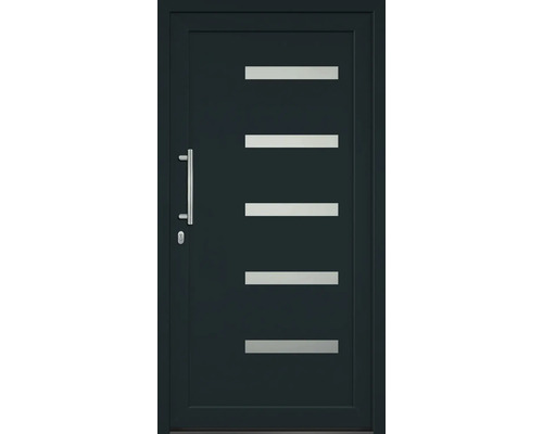 Vchodové dvere s kľučkou a piatimi sklenenými vložkami