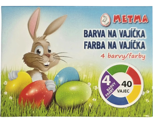 Balenie farieb na vajíčka s motívom zajačika a nápisom na farbenie 40 vajec