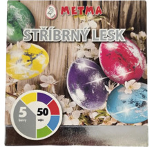 Farby na vajíčka Metma strieborný lesk pre 50 vajíčok v 5 farbách
