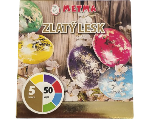 Sada farieb na veľkonočné vajíčka Metma s piatimi farbami pre päťdesiat vajec