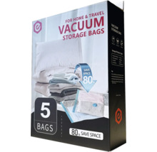 Balenie piatich vákuových vreciek na uloženie textilu a odevov