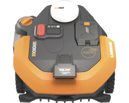 Pohľad zhora na robotickú kosačku Worx Landroid