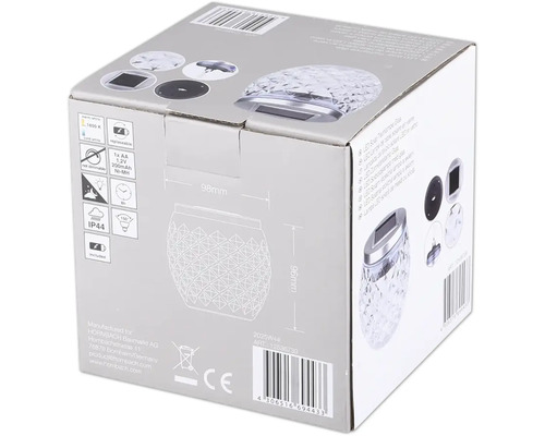 Balenie LED solárnej stolnej lampy zo skla