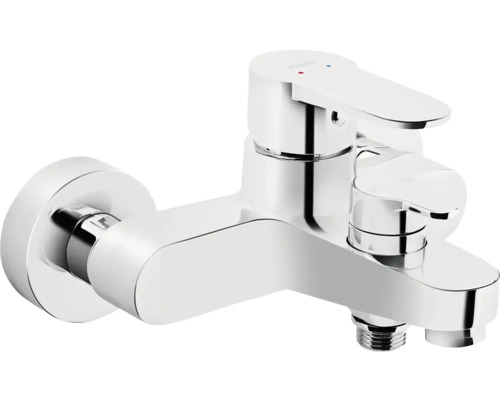 Chrómovaná umývadlová batéria s pákou a sprchovou súpravou do kúpeľne