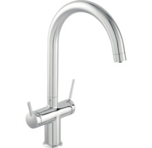 Kuchynská batéria s vysokým výtokom a dvoma rukoväťami