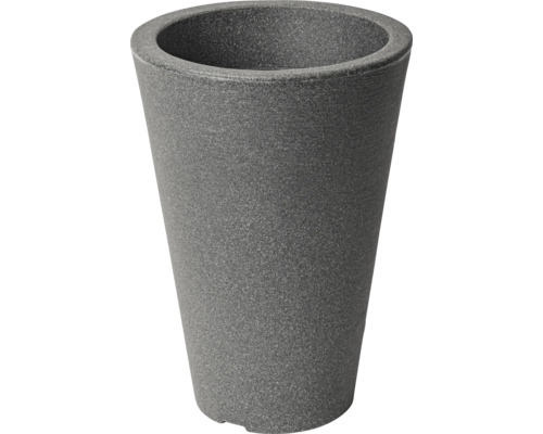 Sivý plastový kvetináč