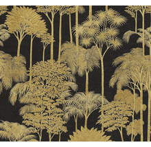 Tapeta so zlatým vzorom paliem a stromov