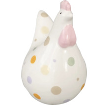 Dekoratívna keramická figúrka sliepky s bodkovaným vzorom