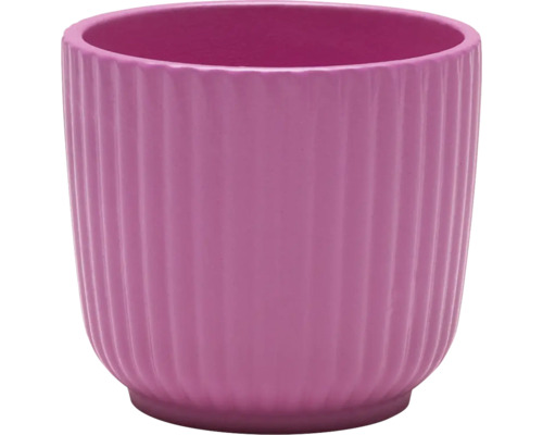 Obal na kvetináč Lafiora Alma keramický Ø 7 x 6,5 cm ružová Rebrovaný kvetináč