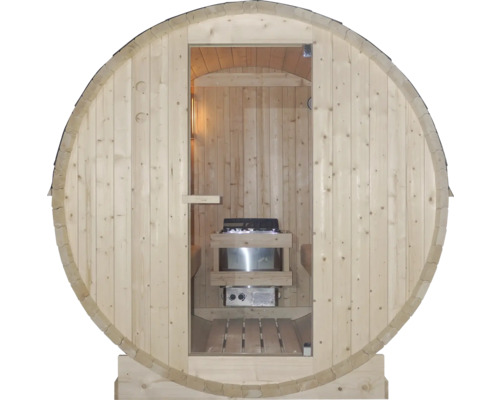 Sudová sauna s pecou a sklenenými dverami