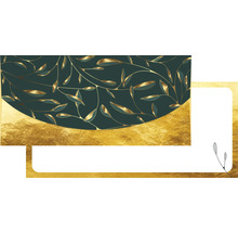 Abstraktný dizajn s motívom listov a zlatou textúrou