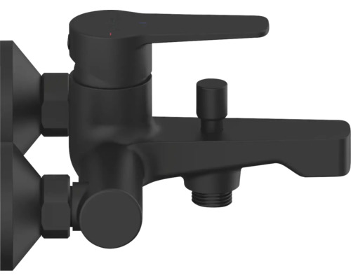 Čierna nástenná vaňová batéria