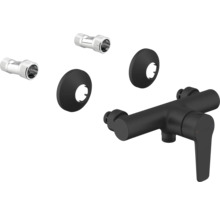 Sprchová batéria v čiernej farbe s S-prípojkami a ružicami