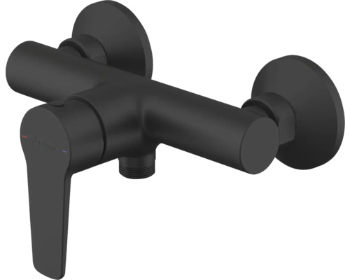 Čierna páková zmiešavacia batéria na montáž na stenu