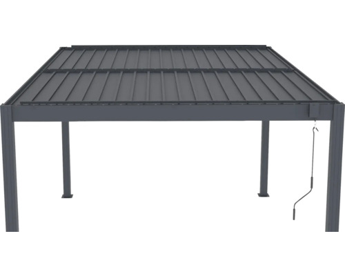 Kovový záhradný altánok s lamelovou strechou