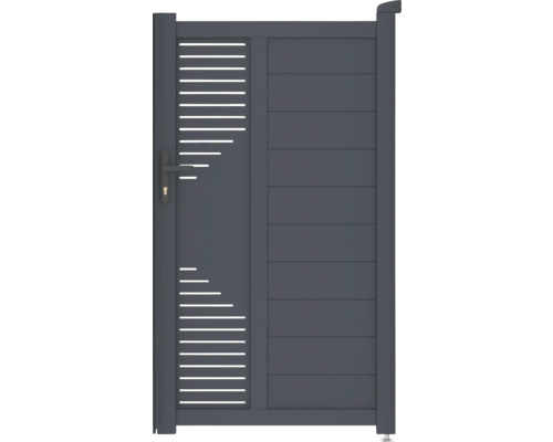 Hliníková záhradná bránka s horizontálnymi líniami