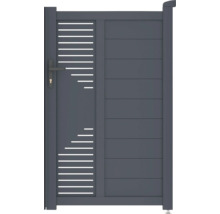 Záhradná bránka s vodorovnými lamelami a rukoväťou