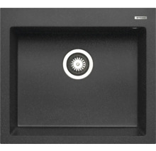 Čierny granitový drez s odtokovou armatúrou