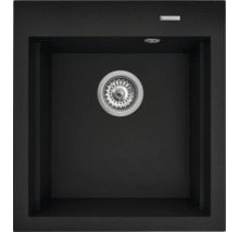 Čierny drez so sitkom a logom Pyramis