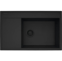 Čierny kuchynský drez s odkvapkávacou plochou