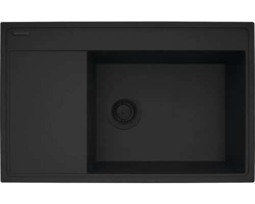 Čierny kuchynský drez s odkvapkávacou plochou