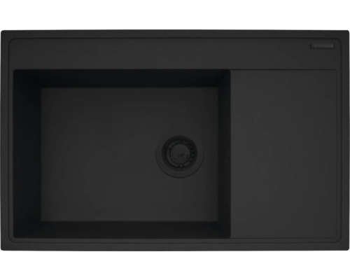 Čierny kuchynský drez s odkvapkávacou plochou